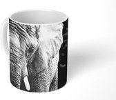Mok -  een olifant in zwart-wit - 350 ML - Beker