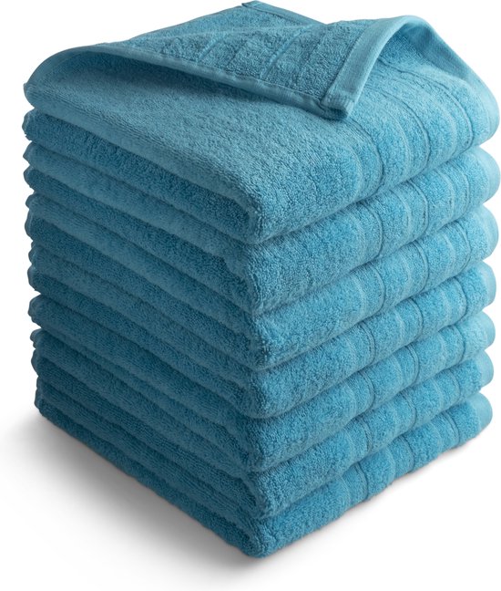 Seashell Luxor Hotel Handdoek Turquoise blauw 7 stuks 50x100cm