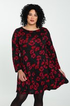 Paprika Dames Warme jurk met een bloemenprint - Jurk - Maat 50