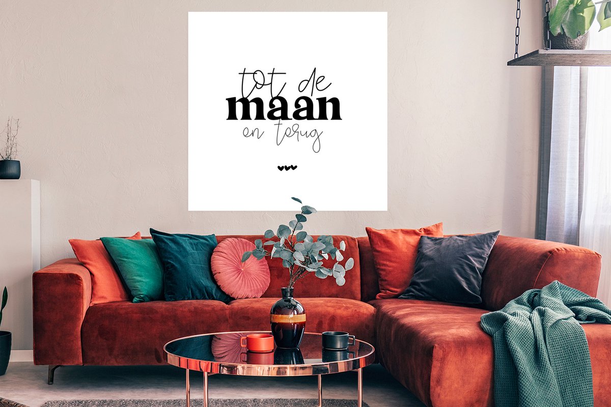 Poster Spreuken - Tot de maan en terug - Quotes - 100x100 cm XXL | bol.com