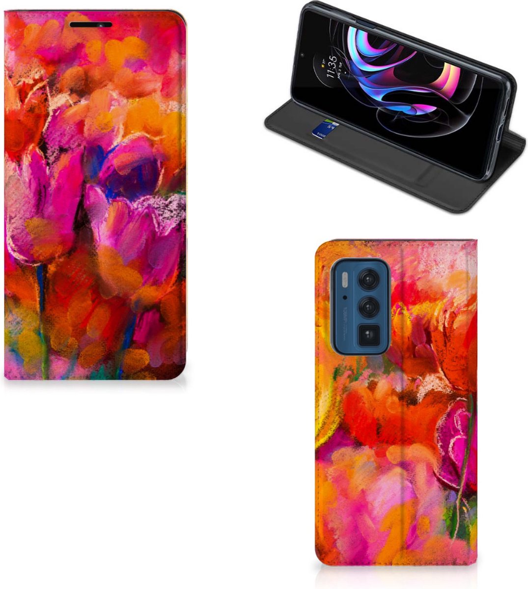 Bookcase Motorola Edge 20 Pro Tulips