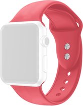 By Qubix Siliconen sportbandje - Koraal rood - Dubbele druksluiting - Geschikt voor Apple Watch 38mm - 40mm - 41mm - Compatible Apple watch bandje -