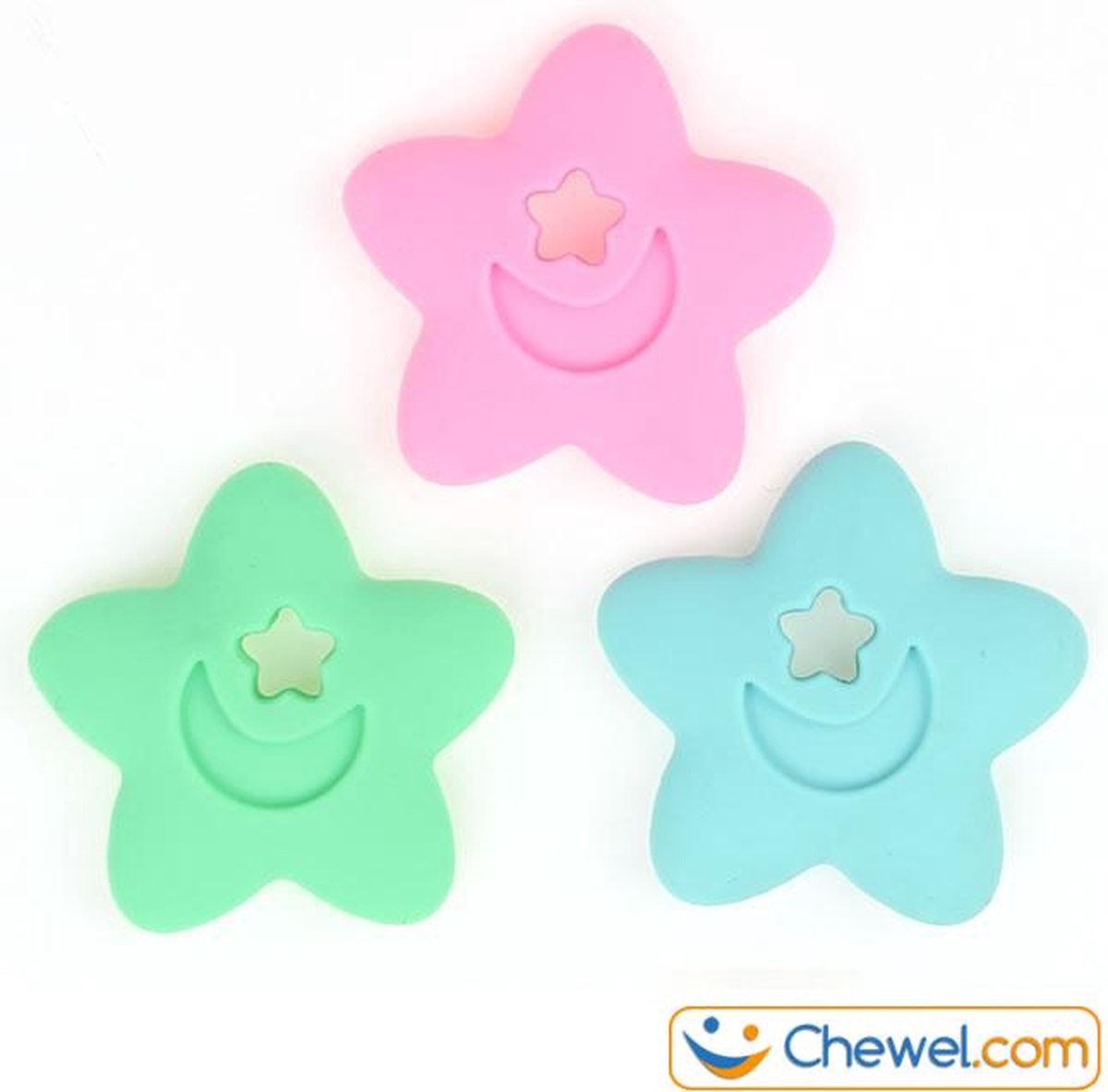 Bijtketting Kauwketting | Ster met maantje | 4 kleuren | Roze | Chewel ® — afbeelding 12