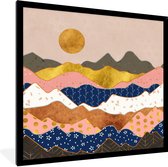 Cadre photo avec affiche - Motifs - Or - Pastel - 40x40 cm - Cadre pour affiche