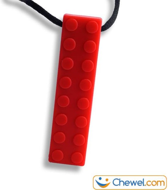 Bijtketting Bouwblokje Kauwketting | bouwblok Rood | Chewel ®