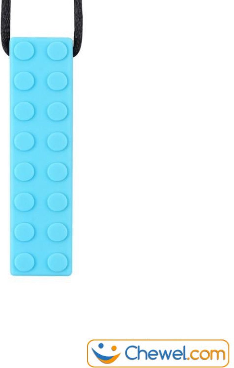 Bijtketting Bouwblokje Kauwketting | bouwblok Blauw | Chewel ®