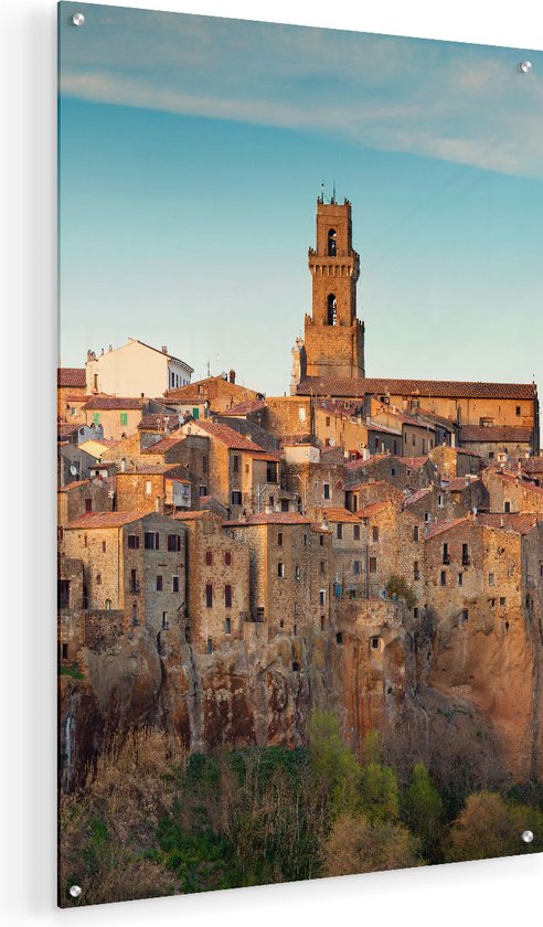 Artaza Glasschilderij - Oude Stad in Toscane, Italië - 50x75 - Plexiglas Schilderij - Foto op Glas