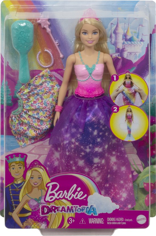 Honger absorptie hoogte Barbie Dreamtopia Prinses & Kleurrijke Zeemeermin Barbie Pop | bol.com