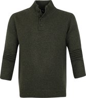 Suitable - Lamswol Mocker Pull Donkergroen - Heren - 3XL - Modern-fit - Mannen wintertrui van Wol