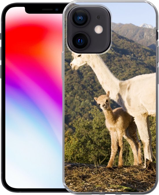 Coque iPhone 12 mini - Alpagas - Berg - Nature - Coque de téléphone en Siliconen