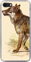 Geschikt voor iPhone 7 hoesje - Wolf - Roofdier - Planten - Siliconen Telefoonhoesje