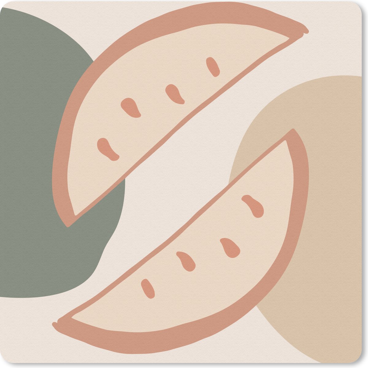 Muismat 30x30 cm - Mousepad Fruit - Pastel - Zomer - Muismatten