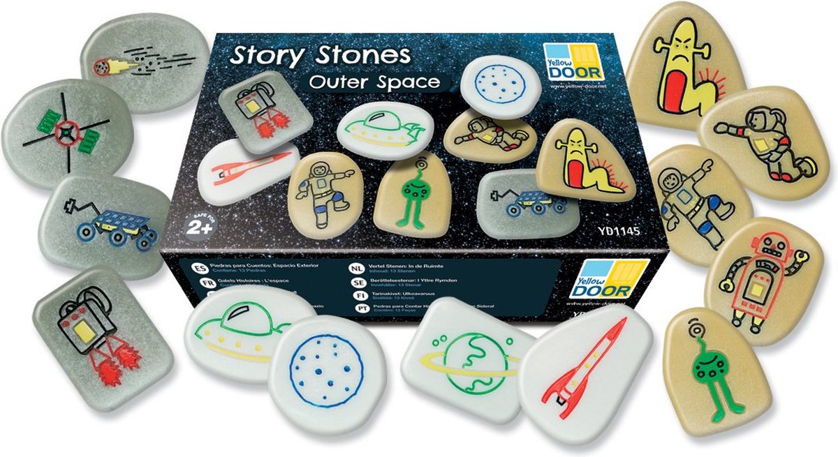 Yellow Door Story Stones Ruimtevaart Outer Space op=op