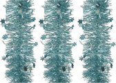 3x stuks lametta/folie sterren slingers ijsblauw (blue dawn) 10 cm x 270 cm - kerstslingers/kerst guirlandes