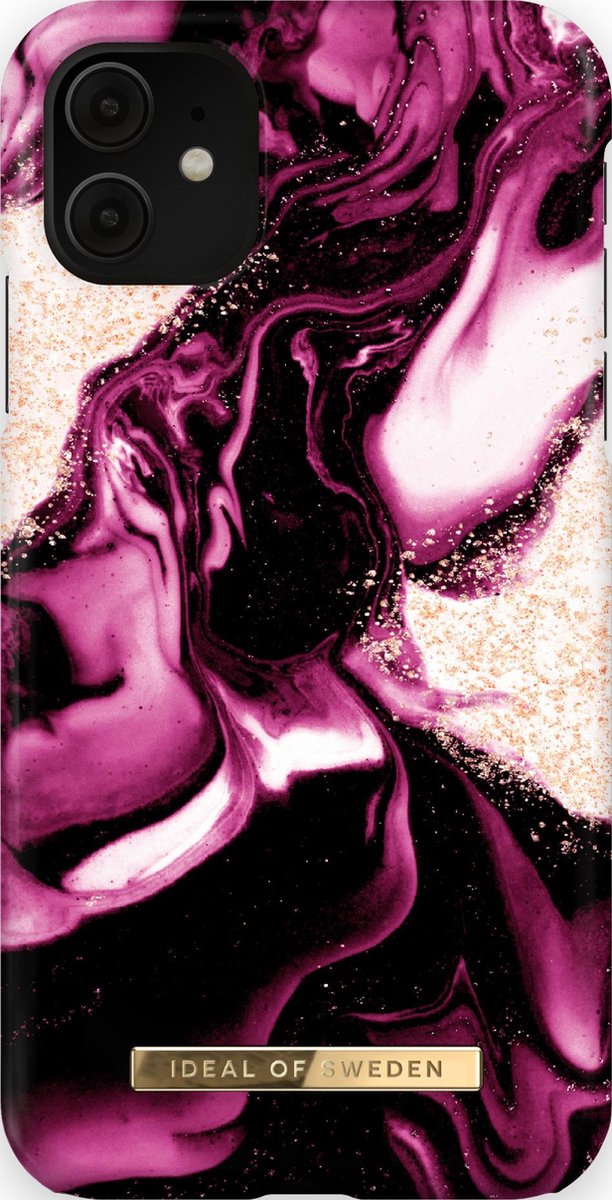 Ideal of Sweden Fashion Case iPhone 11/XR Golden Ruby Marble