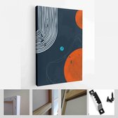 Abstracte nacht als achtergrond op Mars. Set van abstracte zwarte handgeschilderde illustraties voor briefkaart, Social Media Banner, Brochure Cover Design of wanddecoratie achterg