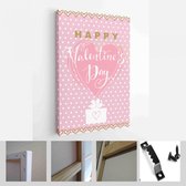 Happy Valentine's Day set kaarten. Handgetekende romantische belettering - Modern Art Canvas - Verticaal - 1626989146