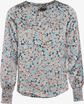 Jazlyn dames blouse met bloemenprint - Blauw - Maat XL