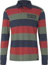 Tom Tailor Lange mouw Polo shirt - 1027432 Rood (Maat: XXL)