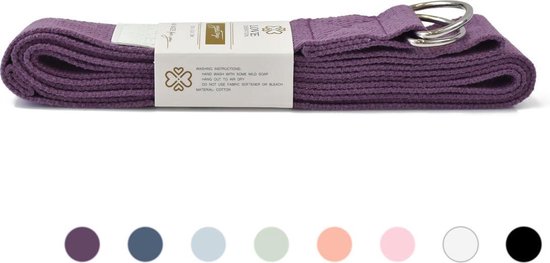 Katoenen Yoga Riem - Aubergine Purple - Paars - 250 cm