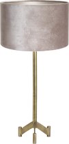 Light & Living Dennis tafellamp - schemerlamp - 59 cm hoog - Ø30 cm - gouden voet met zilveren kap