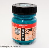 Acrylverf Zijdeglans - Deco - Universal Satin - 563 antiekblauw - 50 ml - Amsterdam - 1 stuk