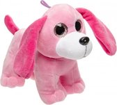 knuffelhond roze 22 cm