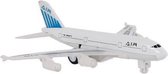 vliegtuig jongens 14 cm die-cast pull-back wit