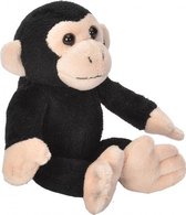 knuffel chimpansee junior 13 cm pluche zwart