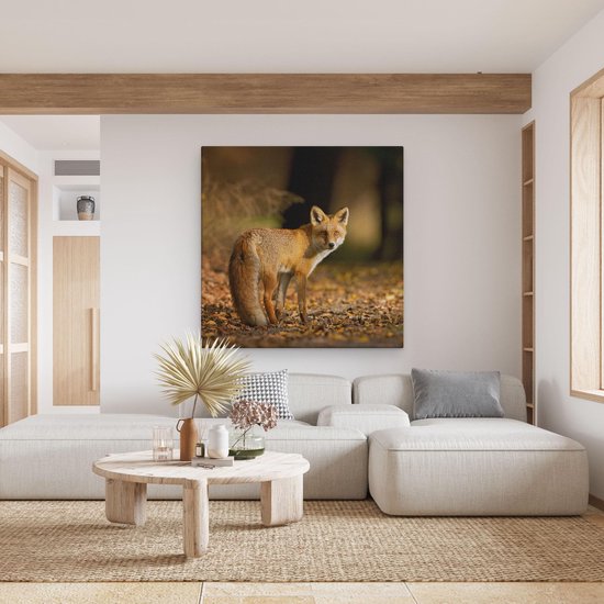 Artaza Peinture sur Toile Renard dans la Forêt d'Automne - 80x80 - Groot - Photo sur Toile - Impression sur Toile