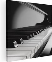 Artaza Canvas Schilderij Pianotoetsen - Noten - Piano - 90x90 - Groot - Foto Op Canvas - Canvas Print