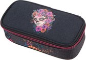 etui Dia de Muertos 21 x 10 x 6 cm polyester zwart