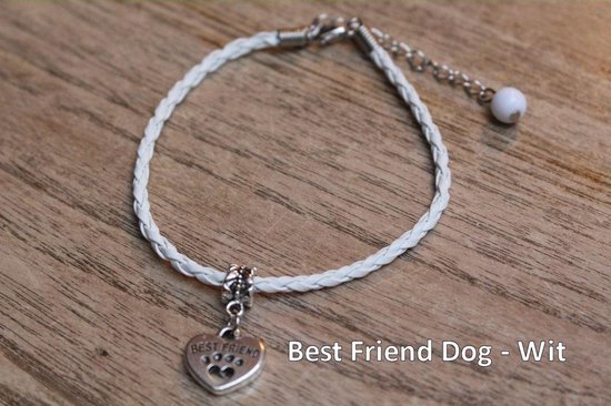 Messing chatten Riet GoedeDoelen.Shop | Armband Best Friend Dog White | Veter Armband | Koord  Armband |... | bol.com