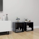 Tv-meubelen 2 st 37x35x37 cm spaanplaat hoogglans zwart