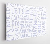 Canvas schilderij - Travel typography seamless pattern.  -      422949898 - 50*40 Horizontal