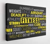 Canvas schilderij - Fitness sport word cloud concept text is outline  -     1293029947 - 40*30 Horizontal