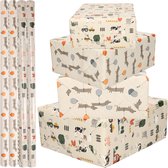 6x Rollen inpakpapier/cadeaupapier pakket - boerderij/honden/teckel thema 300 x 70 cm