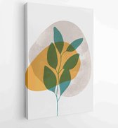 Canvas schilderij - Botanical and gold abstract wall arts vector collection. 4 -    – 1880831224 - 80*60 Vertical
