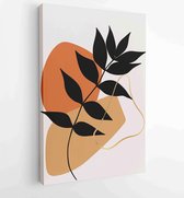 Canvas schilderij - Botanical and gold abstract wall arts vector collection. 2 -    – 1876883194 - 50*40 Vertical