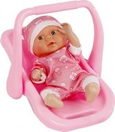babypop in autostoel meisjes 21 cm roze 2-delig