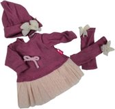 babypopkleding Colette meisjes textiel paars/roze