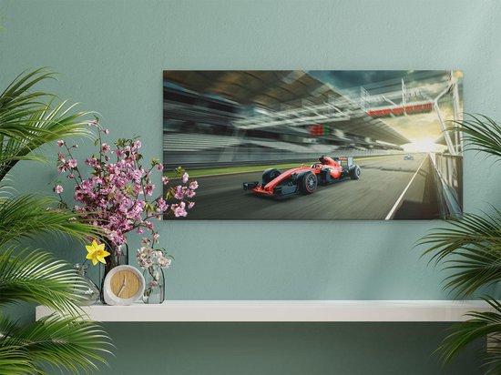 Artaza Peinture sur Toile Voiture de Formule 1 à l' Finish en Rouge - 60x30 - Photo sur Toile - Impression sur Toile