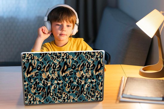 Sticker pour ordinateur portable - 13,3 pouces - Panthère - Imprimé animal - Marron - 31 x 22,5 cm - Autocollants pour ordinateur portable - Skin pour ordinateur portable - Housse