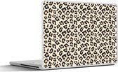 Laptop sticker - 10.1 inch - Panterprint - Wit - Roze - 25x18cm - Laptopstickers - Laptop skin - Cover