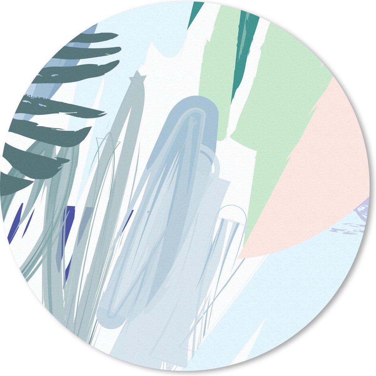 Muismat rond 40x40 cm - Mousepad Zomer - Vlek - Kleur - Abstract - Ronde muismatten