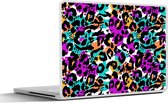 Laptop sticker - 12.3 inch - Panterprint - Regenboog - Vlekken - 30x22cm - Laptopstickers - Laptop skin - Cover