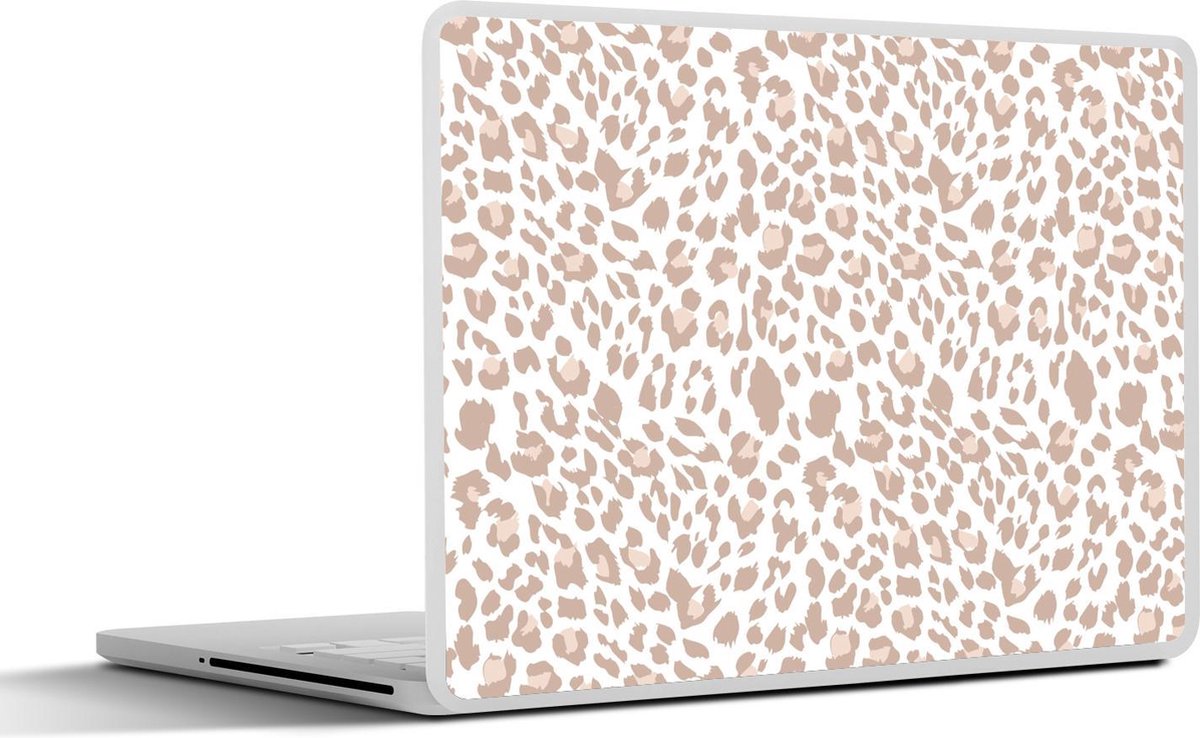 Laptop sticker - 14 inch - Panterprint - Pastel - Wit - 32x5x23x5cm - Laptopstickers - Laptop skin - Cover