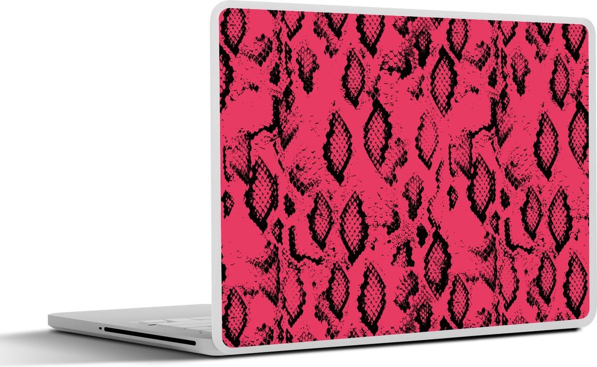 Laptop sticker - 14 inch - Slangenprint - Roze - Zwart - 32x5x23x5cm - Laptopstickers - Laptop skin - Cover