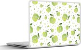 Laptop sticker - 14 inch - Appels - Groen - Patronen - 32x5x23x5cm - Laptopstickers - Laptop skin - Cover