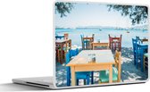 Laptop sticker - 10.1 inch - Terras - Kreta - Griekenland - 25x18cm - Laptopstickers - Laptop skin - Cover